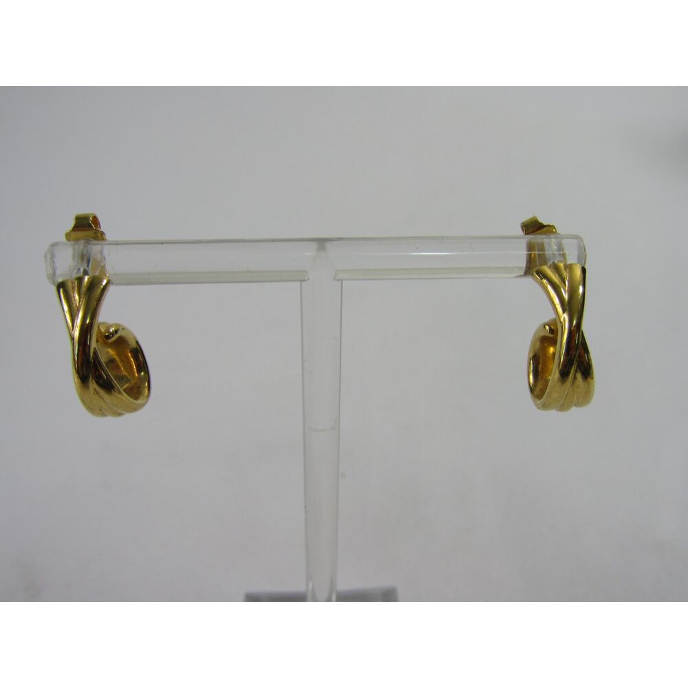 VTG Gold Tone Stud Dangly Earrings Boho Cottagecore Minimalist Neutral